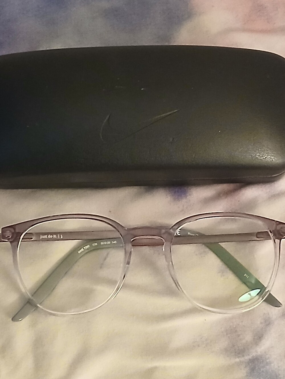 Nike Clear Frame Eyeglasses with Green Temples